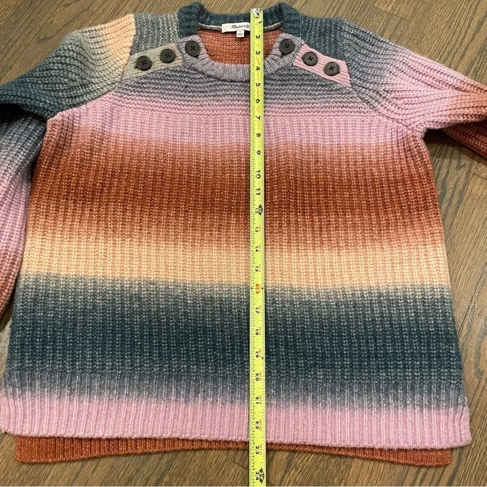 Madewell Fall 2021 Space-Dyed Button-Shoulder Pullover Sweater Small Wool Alpaca